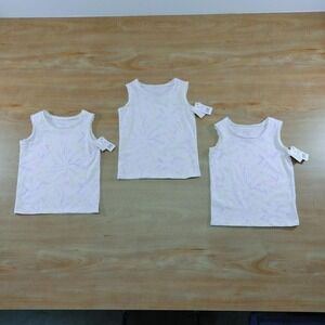 Grayson Mini Girls Tie Dye Tank Tops Size 5T Raw Hem White Pink Purple Yellow